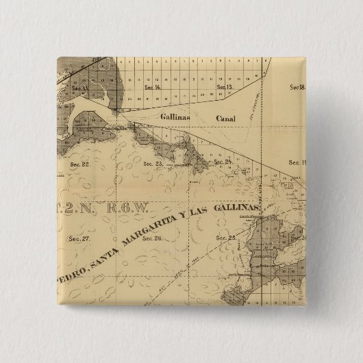 Zoutmoerassen en getijdenland vierkante button 5,1 cm (Voorkant)