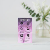 zoutoplossing en paarse glitter visitekaartje (Staand voorkant)