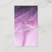 zoutoplossing en paarse glitter visitekaartje (Achterkant)