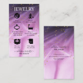 zoutoplossing en paarse glitter visitekaartje (Voorkant / Achterkant)