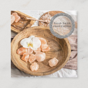 Zoutorchideeën spa bloem massage aromatherapie vierkante visitekaartje