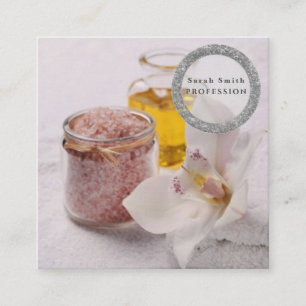 Zoutorchideeën spa bloem massage aromatherapie vierkante visitekaartje