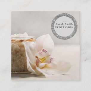 Zoutorchideeën spa bloem massage aromatherapie vierkante visitekaartje