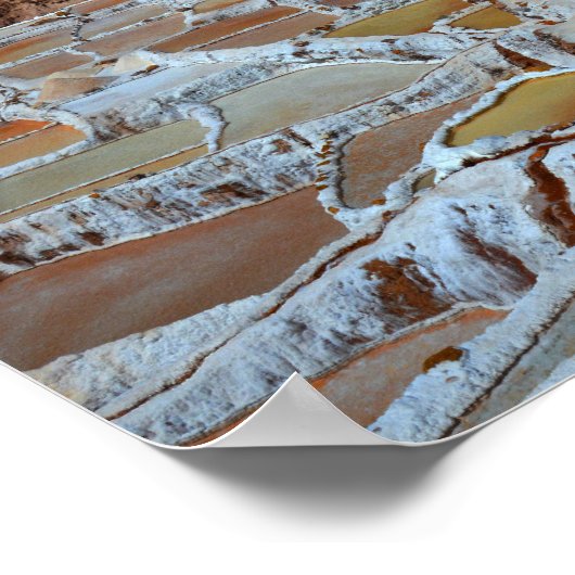 Zoutpannen in Maras, Peru Poster (Hoek)