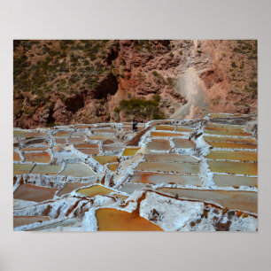Zoutpannen in Maras, Peru Poster