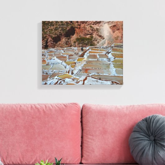 Zoutpannen van Maras, Peru Canvas Afdruk (Insitu (Woonkamer))