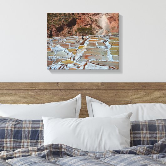 Zoutpannen van Maras, Peru Canvas Afdruk (Insitu (Slaapkamer))