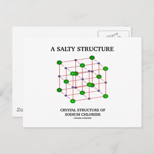 Zoutstructuur Kristalstructuur Natriumchloride Briefkaart (Voorkant / Achterkant)