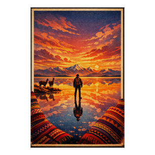 Zoutvlakte van Uyuni in Bolivia Perfect Poster