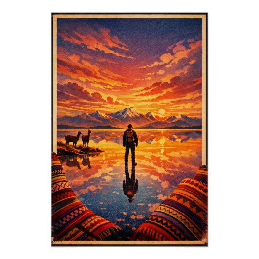 Zoutvlakte van Uyuni in Bolivia Perfect Poster (Voorkant)
