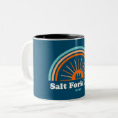 Zoutvork Lake Ohio Rainbow Tweekleurige Koffiemok (Voorkant links)
