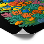 Zoutwater Aquarium Kerstboom Poster (Hoek)