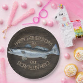 Zoutwater forel vaders dag held papieren bordje (Feest)