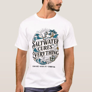 Zoutwater geneest alles Nautisch oceaanthema T-shirt