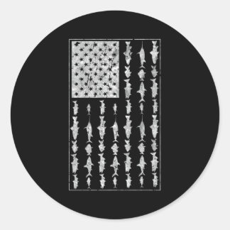Zoutwater Gevist Amerikaanse vlag Zoutwaters Vis Ronde Sticker