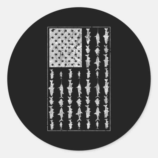 Zoutwater Gevist Amerikaanse vlag Zoutwaters Vis Ronde Sticker (Voorkant)