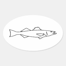 Zoutwater Gevist - Gestreepte bas Ovale Sticker