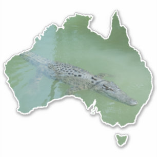 Zoutwater Krokodil Croc Australië Vorm Sticker