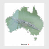 Zoutwater Krokodil Croc Australië Vorm Sticker (Vel)
