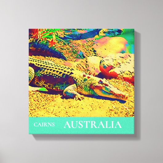 Zoutwater krokodil reptiel Australië reiskunst Canvas Afdruk (Voorkant)