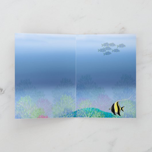 Zoutwater Reef Aquarium Vis Kerst Kaart (Binnen)