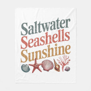 Zoutwater Schelpen Zonneschijn Zomer Strand Vakant Fleece Deken