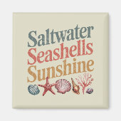 Zoutwater Seashells Sunshine Summer Beach Vakantie Magneet (Voorkant)