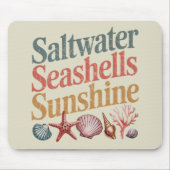 Zoutwater Seashells Sunshine Summer Beach Vakantie Muismat (Voorkant)