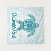 Zoutwater Soul Tropisch Zee Schildpad met Palmbome Wandkleed (Voorkant (horizontaal))