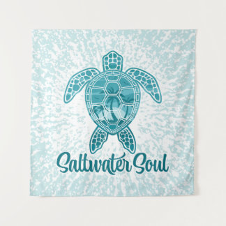 Zoutwater Soul Tropisch Zee Schildpad met Palmbome Wandkleed