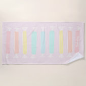 Zoutwater Taffy Snoep Pastelkleuren gepersonalisee Strandlaken (Voorkant)