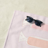 Zoutwater Taffy Snoep Pastelkleuren gepersonalisee Strandlaken (In situ)