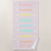 Zoutwater Taffy Snoep Pastelkleuren gepersonalisee Strandlaken (Voorkant)