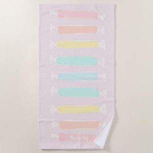 Zoutwater Taffy Snoep Pastelkleuren gepersonalisee Strandlaken