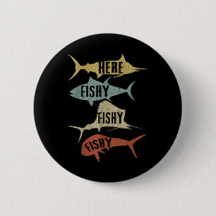 Zoutwater Vissen Cadeau-ideeën Grappig Vintage Hie Ronde Button 5,7 Cm