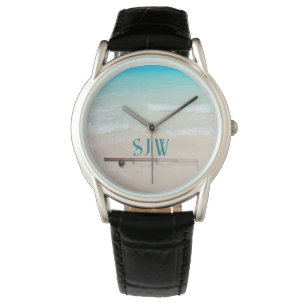 Zoutwater vissen horloge met monogram voor heren