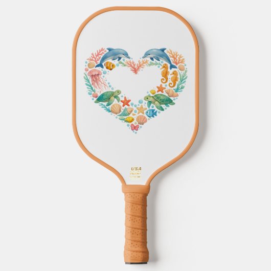 Zoutwater Zeedieren Hart Pickleball Paddle (Voorkant)
