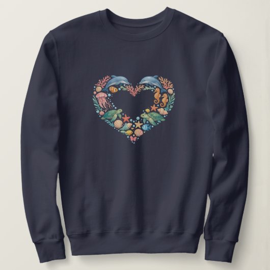 Zoutwater Zeedieren Hart Trui (Design voorkant)