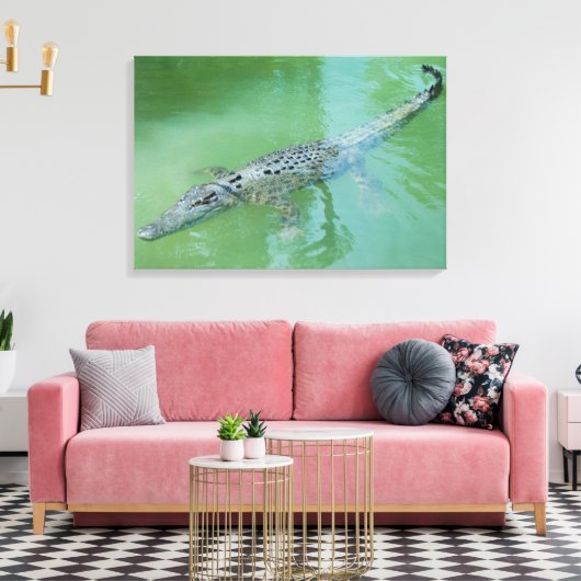 Zoutwaterkrokodil Canvas Afdruk (Insitu (Woonkamer))