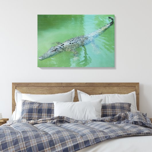 Zoutwaterkrokodil Canvas Afdruk (Insitu (Slaapkamer))