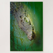 Zoutwaterkrokodil in moerassige wateren legpuzzel (Verticaal)