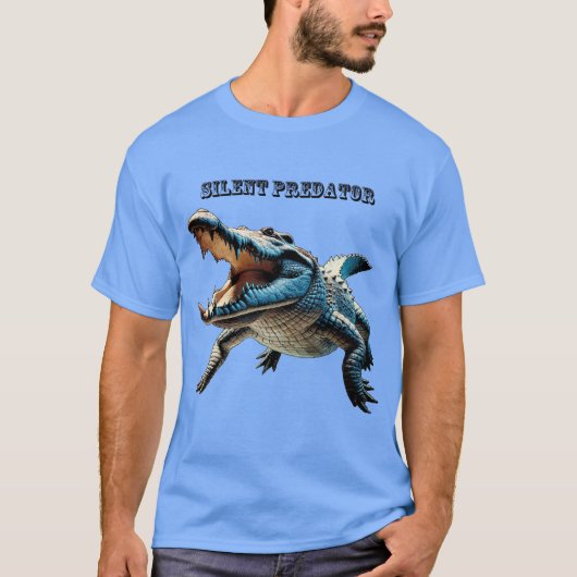 Zoutwaterkrokodil onder water met open mond URM T-shirt (Voorkant)