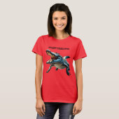 Zoutwaterkrokodil onder water met open mond URM T-shirt (Voorkant volledig)