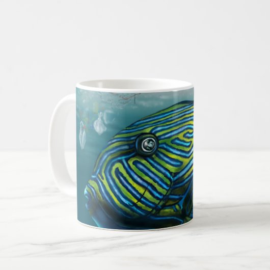 Zoutwatervis - conserveringsmok koffiemok (Voorkant links)
