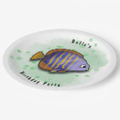 zoutwatervis Partij Papieren Bordje (Gekanteld)