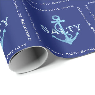 Zouty Zee Anchor Kapitein Birthday Cadeaupapier
