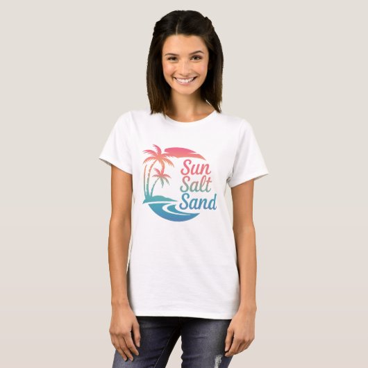 Zoutzand in de zomerzon t-shirt (Voorkant volledig)
