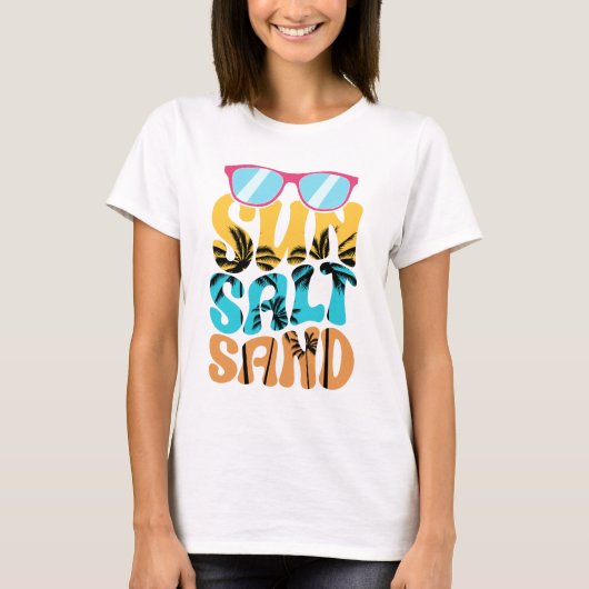 Zoutzandstrand zomer t-shirt (Voorkant)