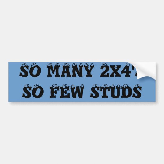 ZOVEEL 2x4's ZO WEINIG STIJLEN Bumpersticker (Voorkant)