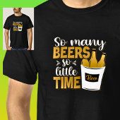 Zoveel bieren zo weinig tijd bierflessen op zwart t-shirt